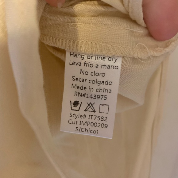 Carly Jean (CJLA) cream linen blouse - Picture 3 of 4